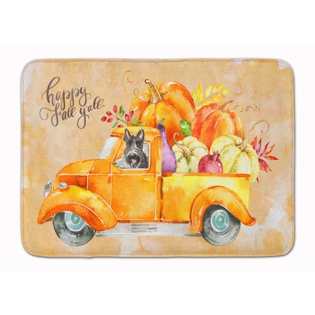 Carolines Treasures Fall Harvest Scottish Terrier Machine Washable Memory Foam Mat CK2632RUG